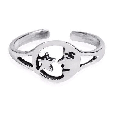 925 Sterling Silver Moon Ring